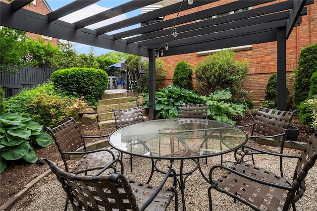 34 Dryden Ave, Pawtucket, RI 02860 - view of patio featuring outdoor dining space and a pergola