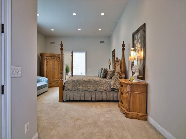 51 W Ridge Dr, Tiverton, RI 02878 - bedroom with light carpet, recessed lighting, and baseboards
