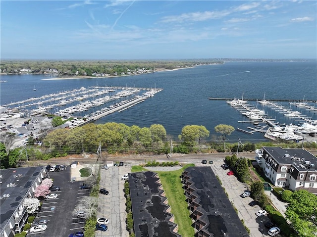 3945 Post Rd, Warwick, RI 02886 - drone / aerial view of a marina and a large body of water
