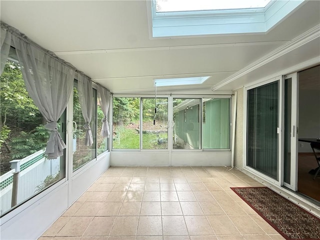 3945 Post Rd, Warwick, RI 02886 - unfurnished sunroom featuring a skylight and plenty of natural light