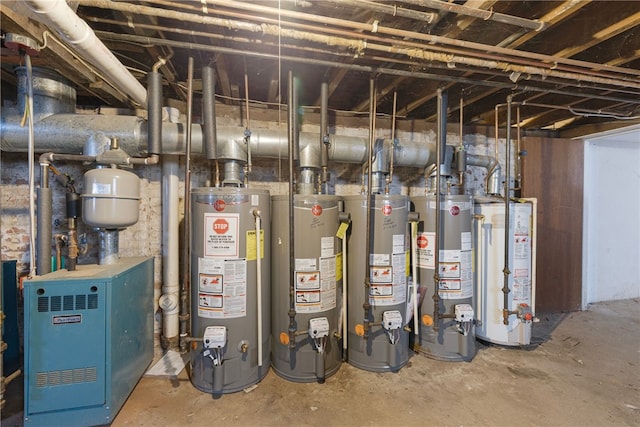22 Myrtle St, Pawtucket, RI 02860 - utility room with gas water heater