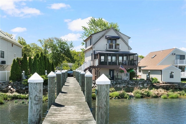 55 Harris Ave, Warwick, RI 02889 - rear view of property featuring a water view and stairway