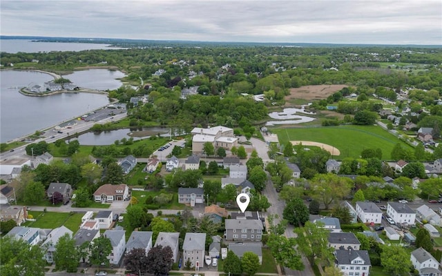 413 High St, Bristol, RI 02809 - aerial view of residential area featuring a large body of water