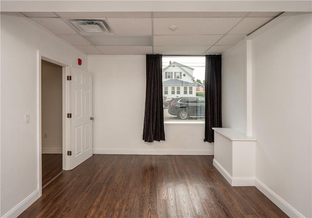 413 High St, Bristol, RI 02809 - empty room with a paneled ceiling and wood finished floors