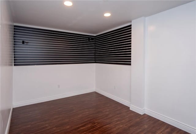 413 High St, Bristol, RI 02809 - spare room with dark wood finished floors and recessed lighting