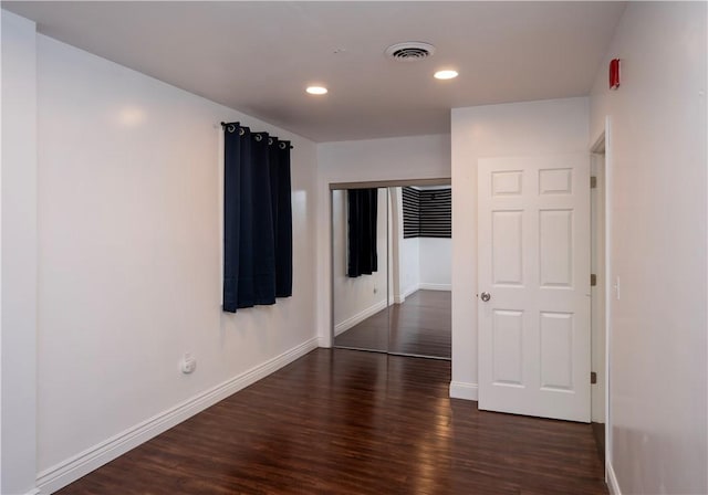 413 High St, Bristol, RI 02809 - empty room with dark wood-style floors and recessed lighting