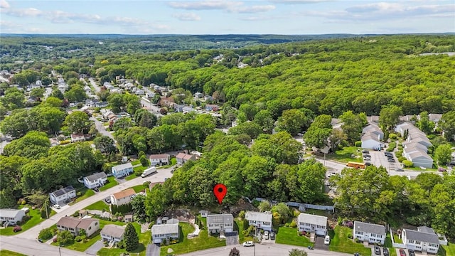 15 Lawnacre Dr, North Providence, RI 02911 - aerial perspective of suburban area with a forest