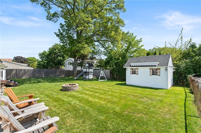 23 Revere St, Pawtucket, RI 02861 - view of yard with a playground and a fire pit