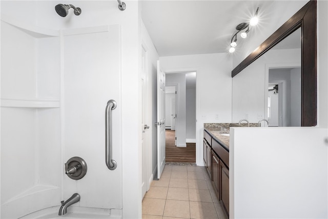 123 Forestwood Dr, North Providence, RI 02904 - full bath featuring vanity, tile patterned floors, and bathtub / shower combination