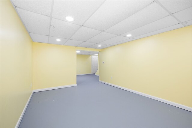 123 Forestwood Dr, North Providence, RI 02904 - finished below grade area featuring recessed lighting, baseboards, and a drop ceiling