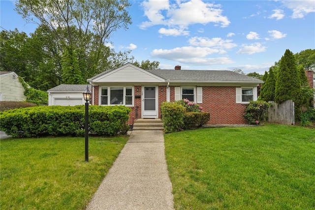156 Davis Ave, Cranston, RI 02910 - view of front facade with brick siding and a chimney