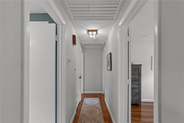 156 Davis Ave, Cranston, RI 02910 - hallway with dark wood-style flooring and baseboards
