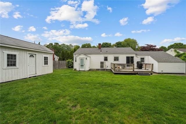 156 Davis Ave, Cranston, RI 02910 - back of house featuring a deck and an outbuilding