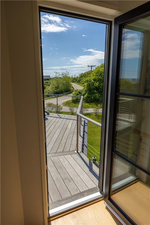 1448 Mohegan Trl, Block Island, RI 02807 - entryway with wood finished floors