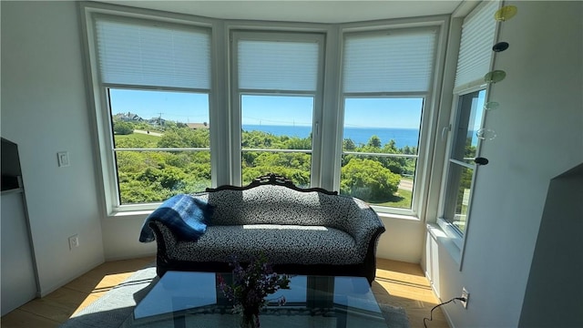 1448 Mohegan Trl, Block Island, RI 02807 - living area featuring a water view
