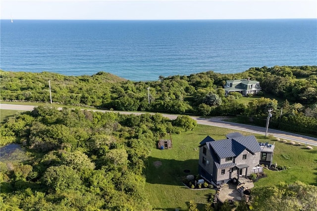 1448 Mohegan Trl, Block Island, RI 02807 - aerial view of property and surrounding area featuring a large body of water