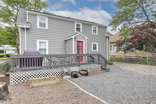 796 Pontiac Ave, Cranston, RI 02910 - view of front of house with a wooden deck