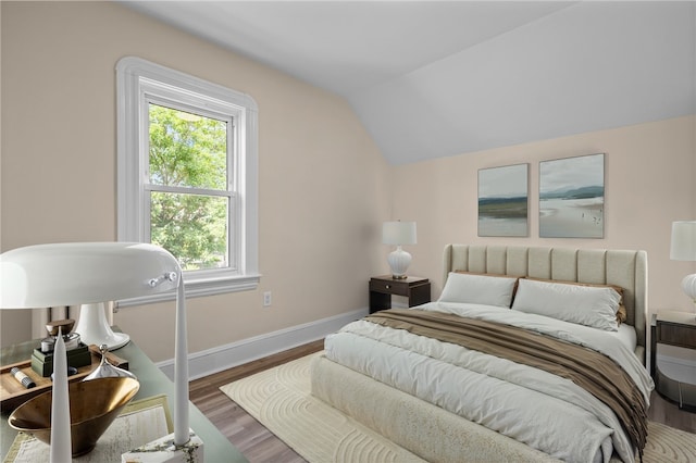 62 Fenner Ave, East Providence, RI 02915 - bedroom with lofted ceiling, multiple windows, wood finished floors, and baseboards