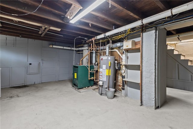 62 Fenner Ave, East Providence, RI 02915 - unfinished below grade area with gas water heater and stairs
