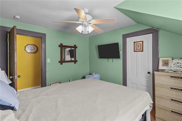 43 Dexter St, Woonsocket, RI 02895 - bedroom with a ceiling fan and lofted ceiling