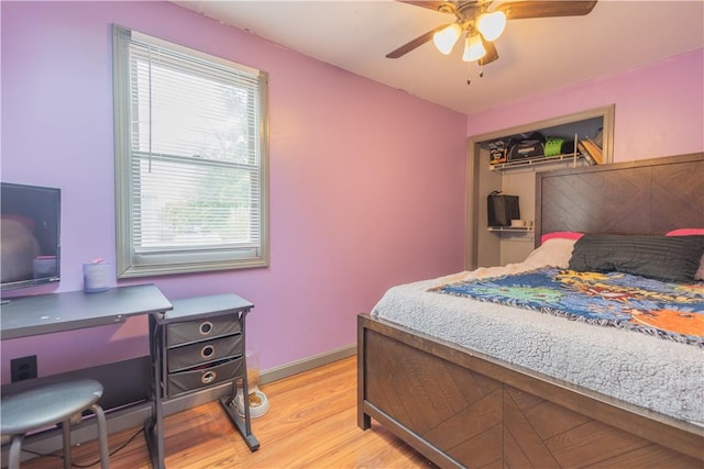 79 George Waterman Rd, Johnston, RI 02919 - bedroom with light wood-type flooring, baseboards, and a ceiling fan