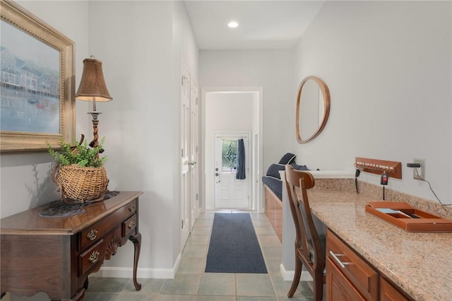 95 Pheasant Dr, East Greenwich, RI 02818 - foyer with light tile patterned floors, recessed lighting, and baseboards