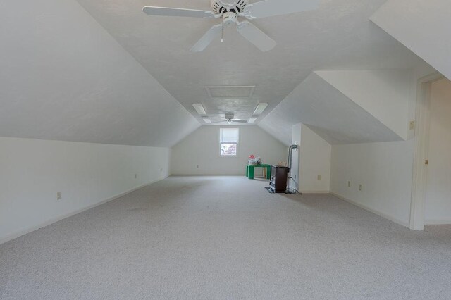 254 Jenckes St, Woonsocket, RI 02895 - bonus room featuring carpet floors, vaulted ceiling, ceiling fan, and baseboards