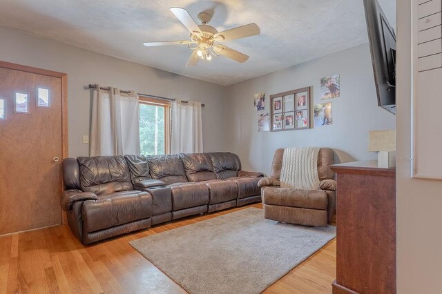 254 Jenckes St, Woonsocket, RI 02895 - living room with light wood finished floors and ceiling fan