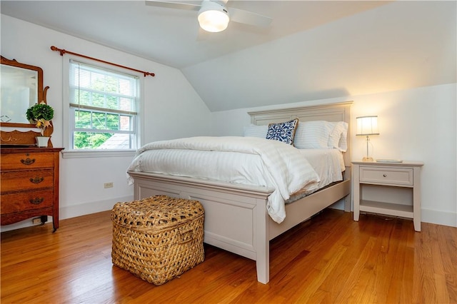 170 Pilgrim Pkwy, Warwick, RI 02888 - bedroom featuring lofted ceiling, light wood-style flooring, and a ceiling fan