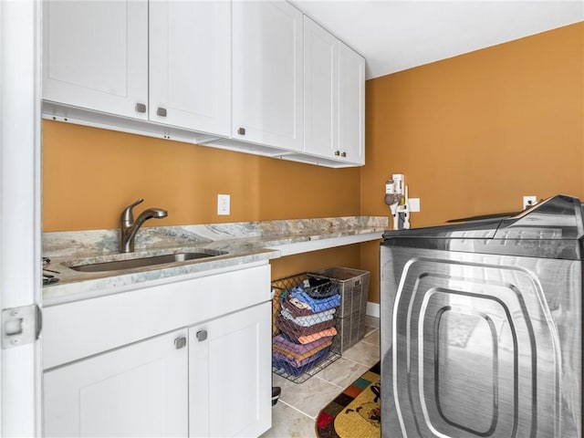 511 Central Pike, Scituate, RI 02857 - laundry room with cabinet space, independent washer and dryer, and light tile patterned floors