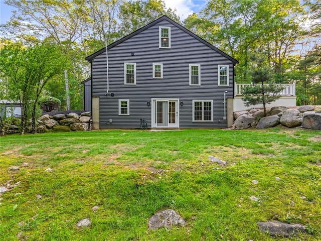 511 Central Pike, Scituate, RI 02857 - back of house featuring a yard and french doors