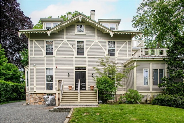4 Red Cross Ave Unit 4, Newport, RI 02840 - back of house featuring a lawn and a chimney
