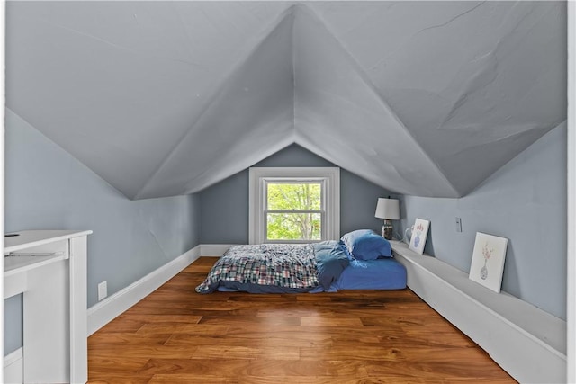 4 Red Cross Ave Unit 4, Newport, RI 02840 - bedroom featuring wood finished floors, lofted ceiling, and baseboards