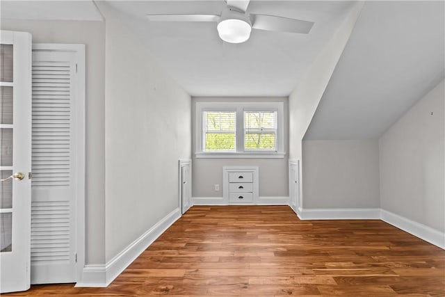 4 Red Cross Ave Unit 4, Newport, RI 02840 - bonus room featuring wood finished floors, a ceiling fan, baseboards, and lofted ceiling