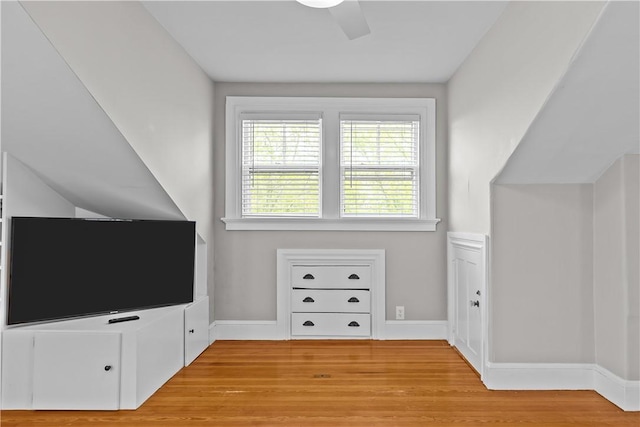 4 Red Cross Ave Unit 4, Newport, RI 02840 - additional living space with light wood-style flooring, baseboards, and ceiling fan