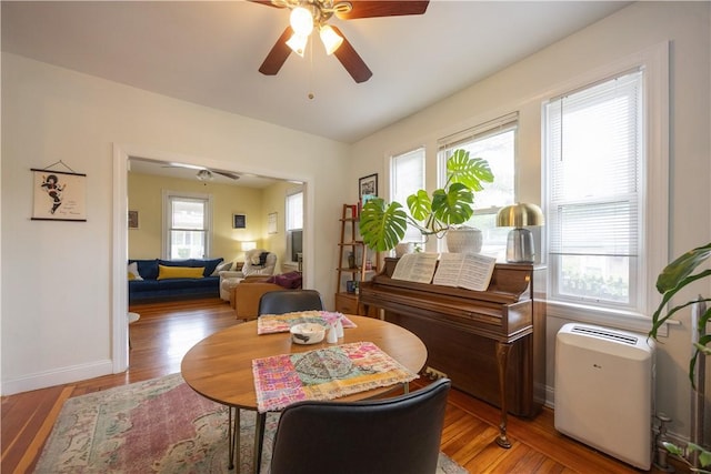 16 Malvern Ave, Cranston, RI 02905 - living area featuring a ceiling fan, light wood-style floors, and baseboards