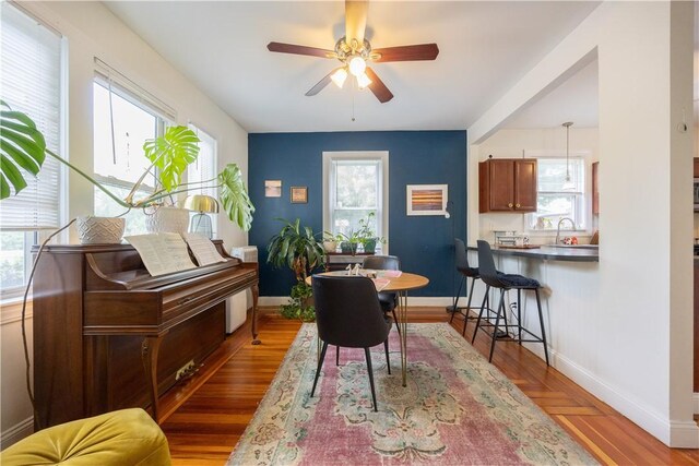16 Malvern Ave, Cranston, RI 02905 - dining room with a ceiling fan and baseboards