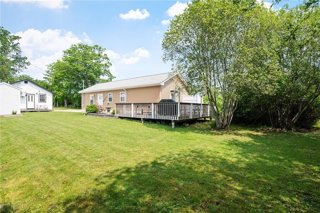 882 Point Judith Rd, Narragansett, RI 02882 - view of grassy yard with a wooden deck