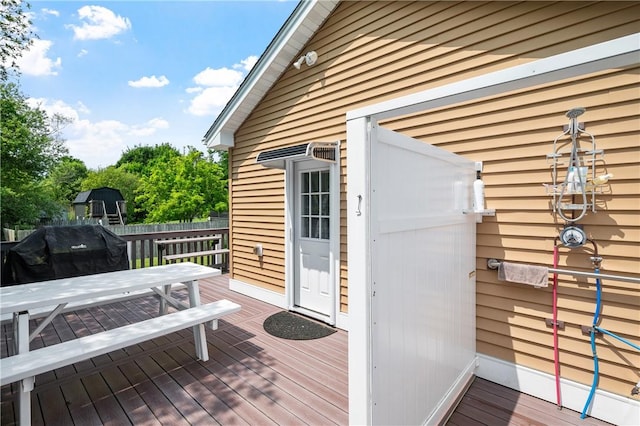 882 Point Judith Rd, Narragansett, RI 02882 - wooden deck with outdoor dining area