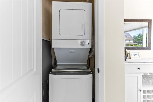 30 Brown St Unit 2, Narragansett, RI 02882 - washroom featuring estacked washer and dryer