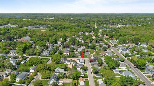 30 Brown St Unit 2, Narragansett, RI 02882 - aerial view of property and surrounding area featuring nearby suburban area and a forest