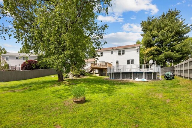 5 Olivia Ct, Johnston, RI 02919 - view of yard featuring a deck and stairway