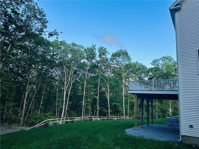 757 Cooper Rd, Glocester, RI 02814 - view of grassy yard featuring a wooden deck