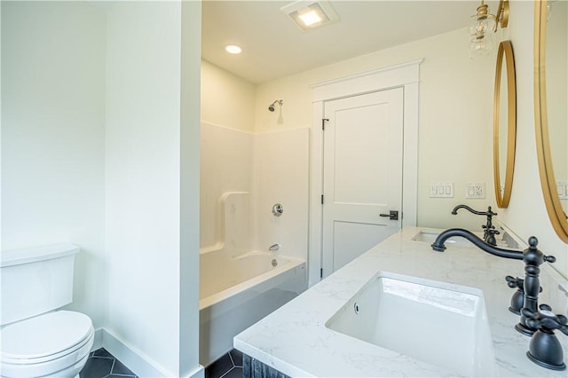 757 Cooper Rd, Glocester, RI 02814 - full bath featuring double vanity, toilet, and shower / bathtub combination