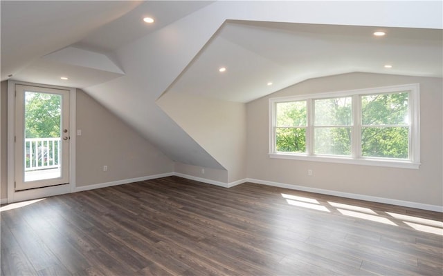 126 Hilton St, Tiverton, RI 02878 - additional living space with plenty of natural light, lofted ceiling, wood finished floors, baseboards, and recessed lighting