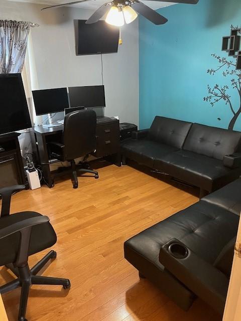 80 Capwell Ave, Woonsocket, RI 02895 - office featuring wood finished floors and a ceiling fan