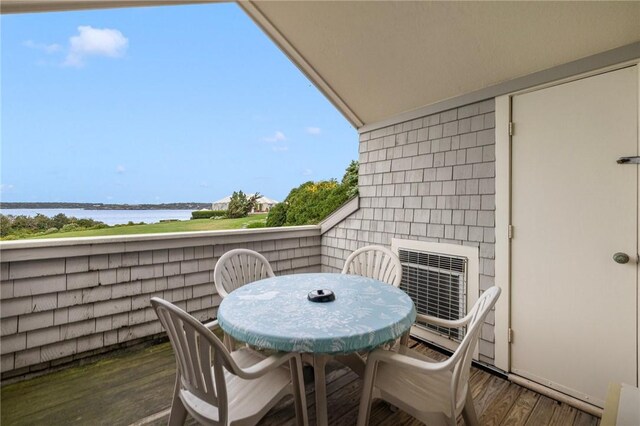 65 Ridge Rd Unit T11/W38, Newport, RI 02840 - wooden deck featuring a water view and outdoor dining area