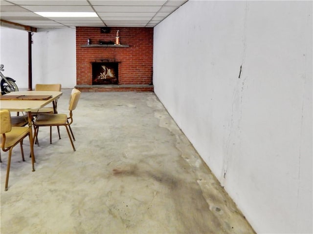 2 Laurel Hill Dr, Westerly, RI 02891 - finished below grade area with a fireplace and a paneled ceiling