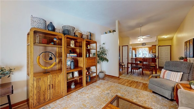 127 Pleasant View Ave Unit 34, Smithfield, RI 02917 - living area featuring ceiling fan and wood finished floors