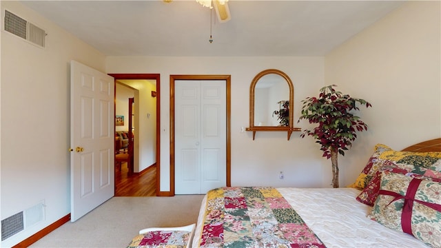 127 Pleasant View Ave Unit 34, Smithfield, RI 02917 - bedroom with carpet flooring, ceiling fan, and a closet